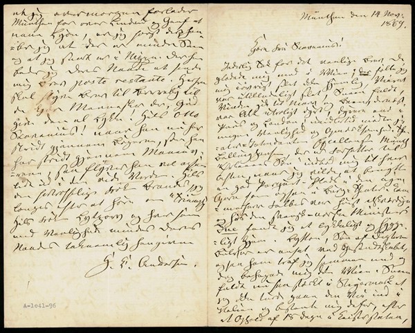 Brev fra H.C. Andersen til Henriett Scavenius (14/11-1869)